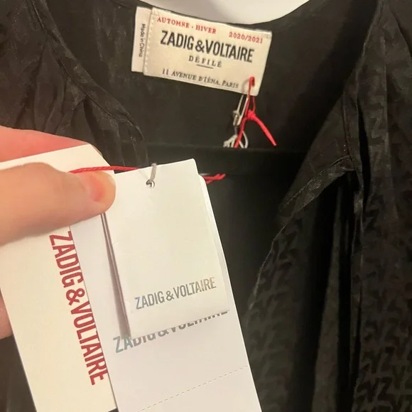 NWT Zadig and Voltaire Racky Silk Jacquard Midi Dress in Dark Chicolate - Picture 8 of 11